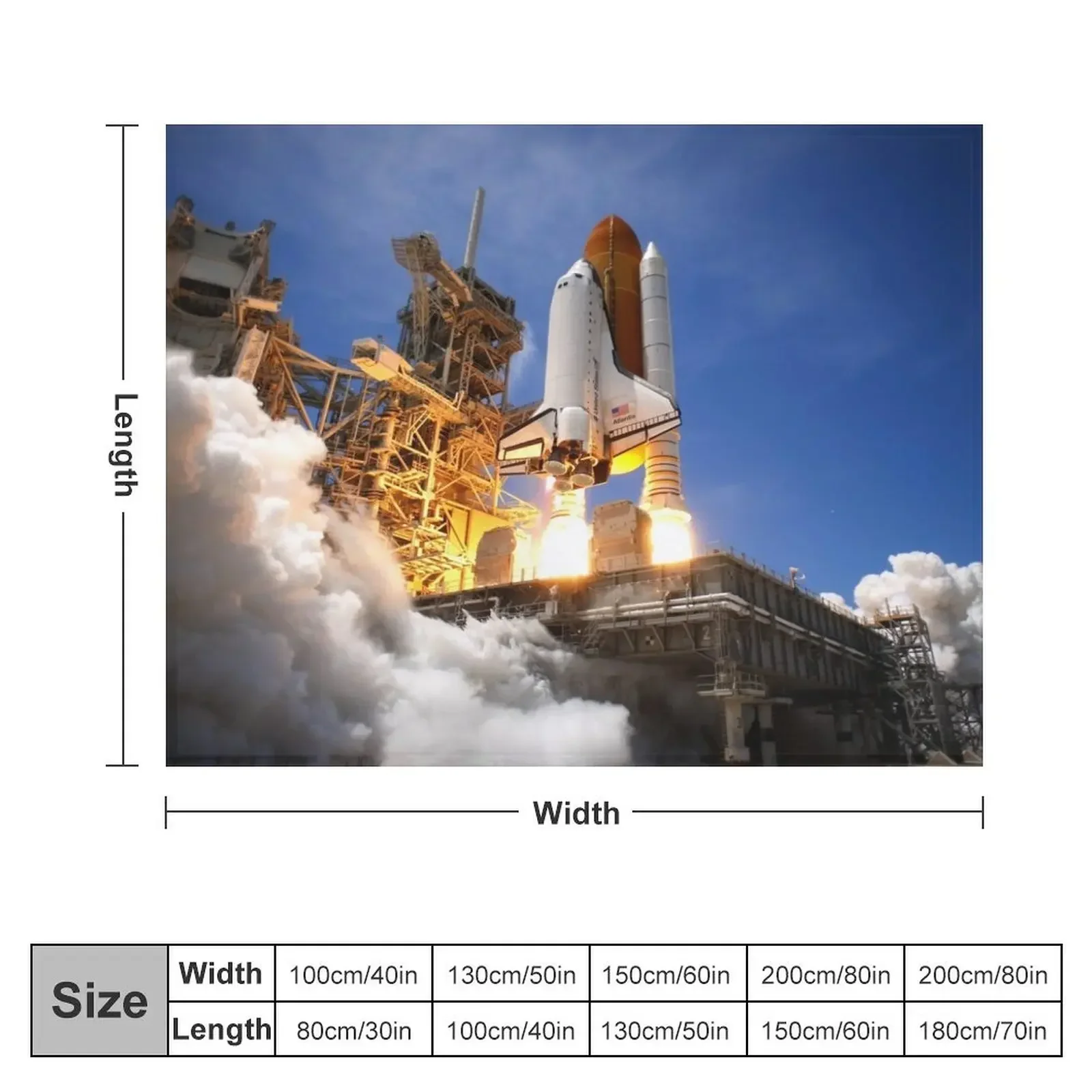 SPACE SHUTTLE ATLANTIS LAUNCH Throw Blanket sofa bed Hairy christmas decoration wednesday Blankets