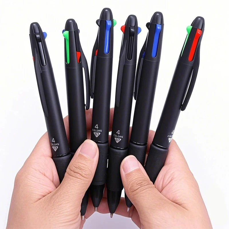 

4 In 1 New 0.7mm Multicolour Ballpoint Pen Set Black Blue Red Green Replaceable Refill School Office Writing Stationery Supplies