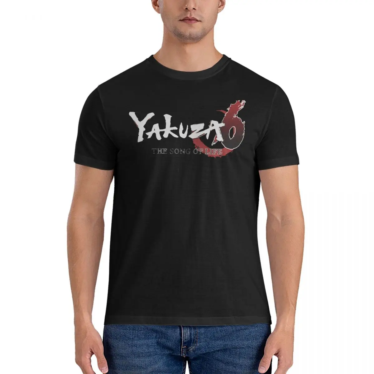 Sign T Shirt Men 100% Cotton Novelty T-Shirt Round Collar Y-Yakuza Game Tees Short Sleeve Clothing Birthday Present