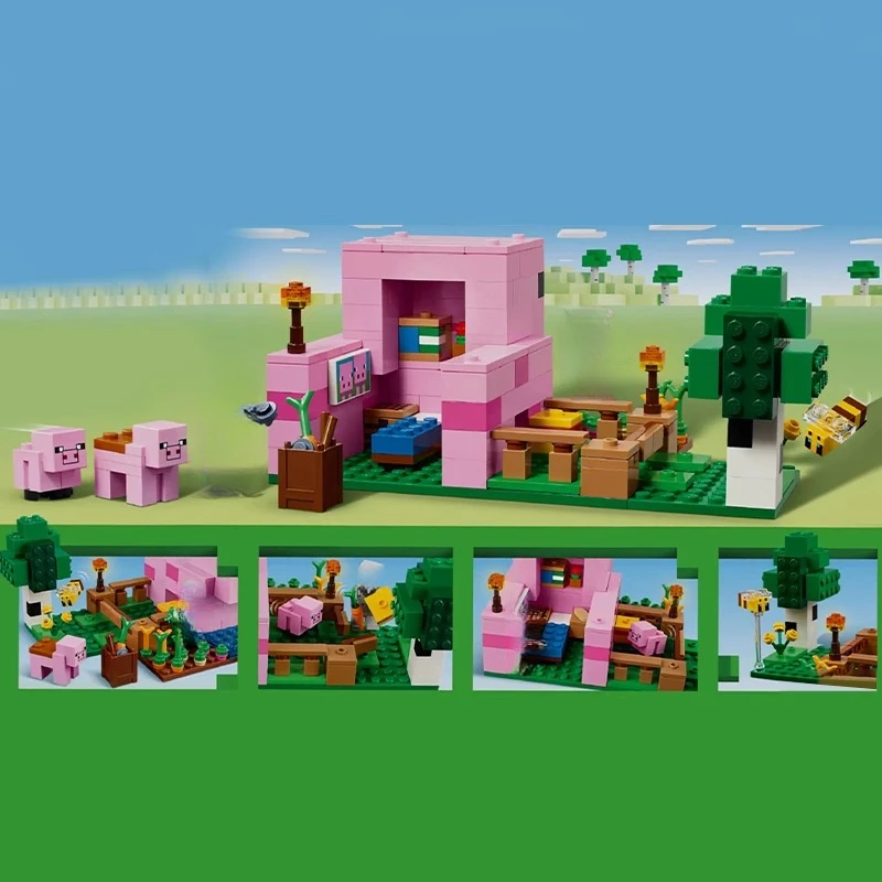 

Совместимые наборы MOC MC My Mini World, серия игр, строительные блоки, модель дома для детской свиньи, детский подарок, сборка игрушек 21268