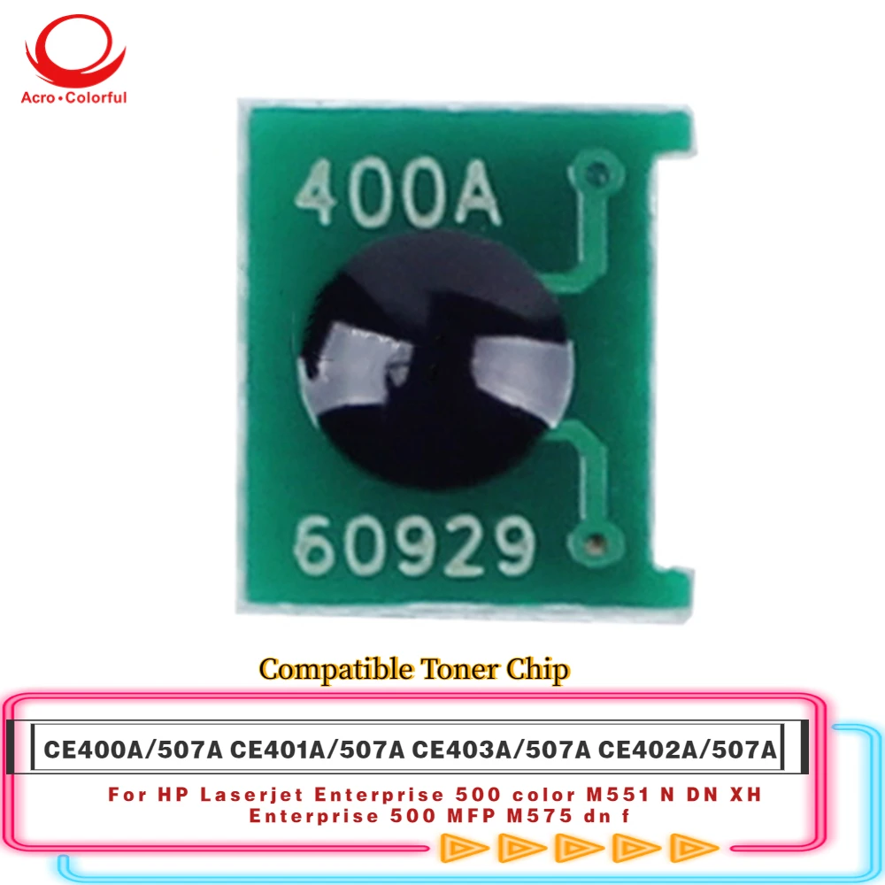 3 Set Universal Version Compatibe CE400A CE401A CE402A CE403A Toner Chip Apply to HP Laserjet Enterprise 500 Color M551N Printer