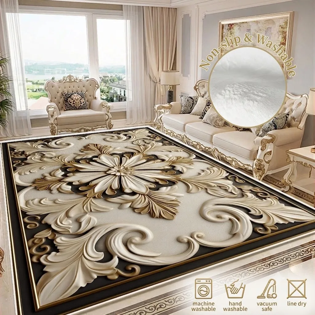 Flower 3D Carpet for Bedroom Home Decor Large Area Living Room  Soft Rug Anti-Slip Lounge Bathroom Corridor Mat Customizable