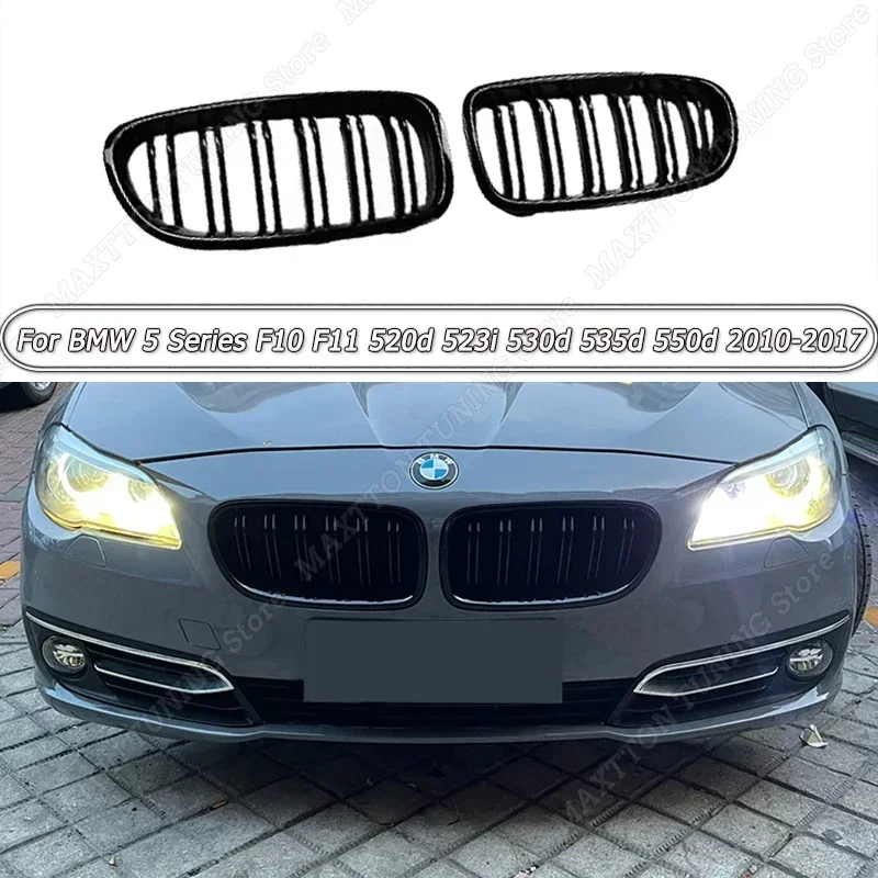 Gloss Black ABS M5 Style For BMW 5 Series F10 F11 520d 523i 530d 535d 550d 2010-2017 Car Front Bumper Intake Grille Racing Grill