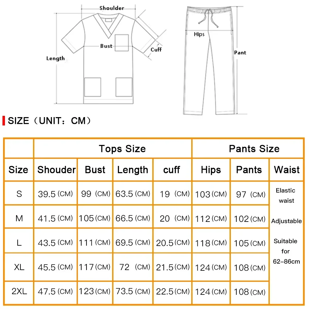 New Arrival Pet Hospital Uniform Set Scrub Suits Solid Color Unisex Surgical Gown Pocket V-neck Scrubs Set For Women Joggers