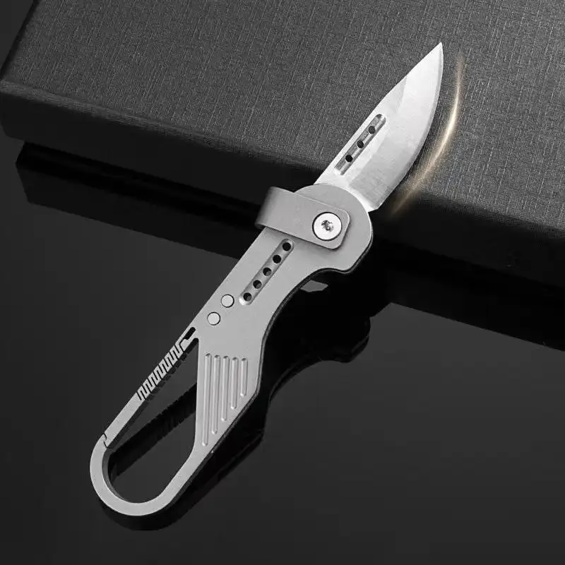 Mini cuchillo llavero plegable multifuncional afilado