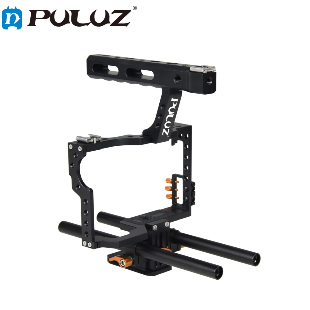 

PULUZ Handle Video Camera Cage Steadicam Stabilizer For Sony A7 A7R III A7S III A7R IV A6000 A6300 A6500 Panasonic Lumix DMC-GH4