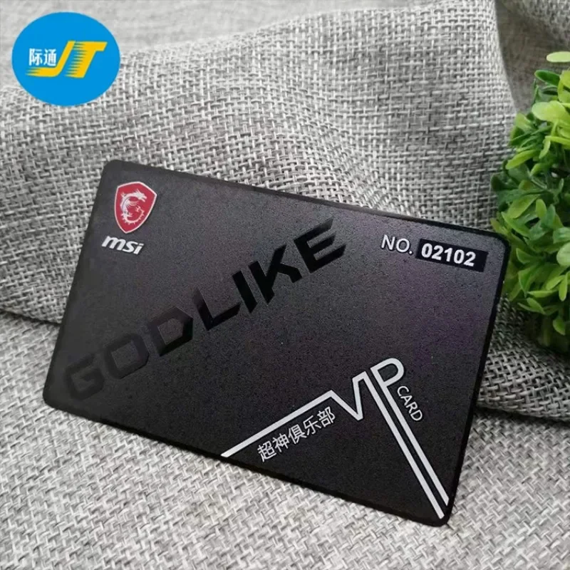 Tarjeta de metal negro mate de alta calidad, tarjeta VIP hueca chapada en oro de acero inoxidable, varias producciones de tarjetas de visita de metal