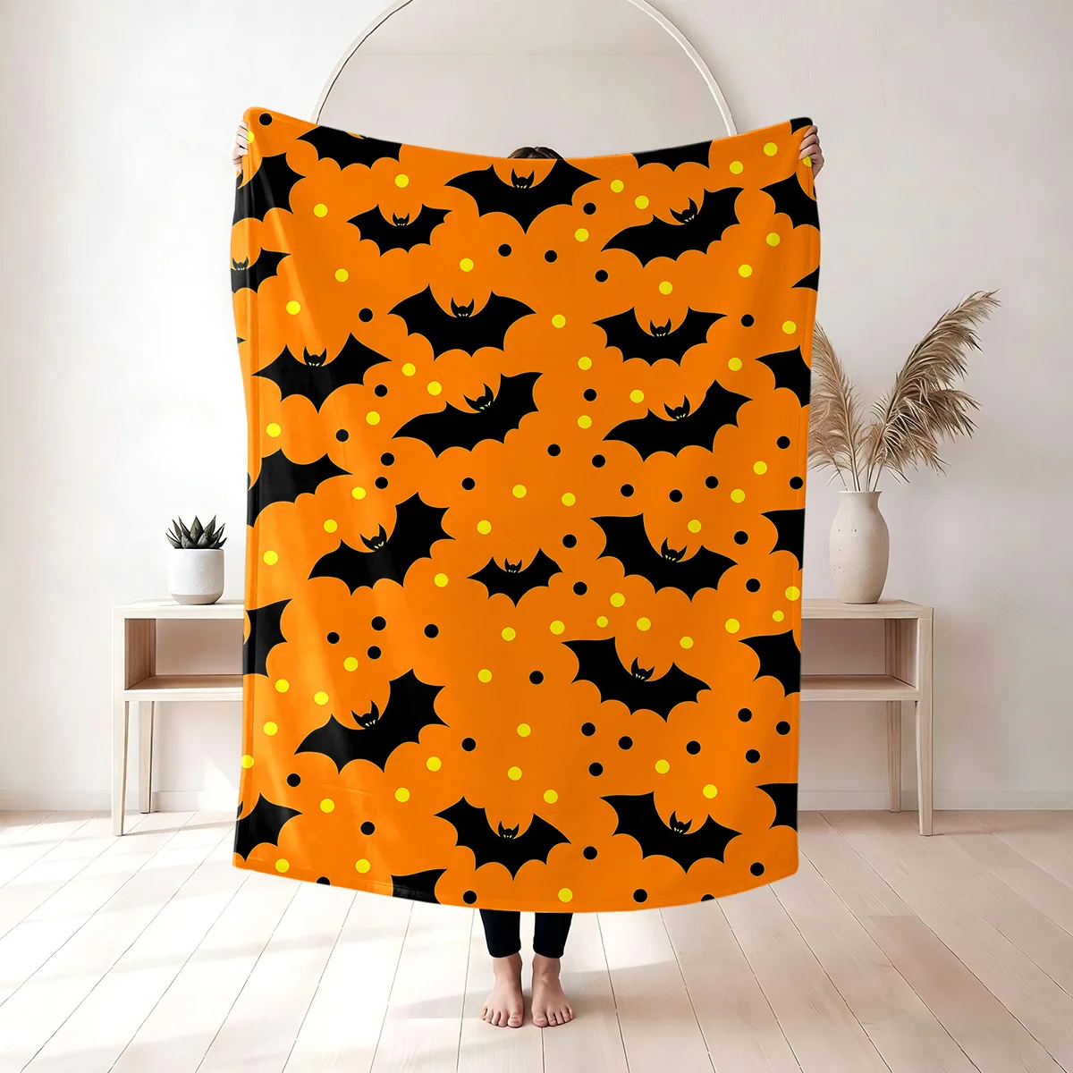 2026 Halloween Coral Fleece Blanket Soft Horror Scary Thin Blanket Colorfast Non-pilling Blanket for Travel Kids Nap Throw Cover