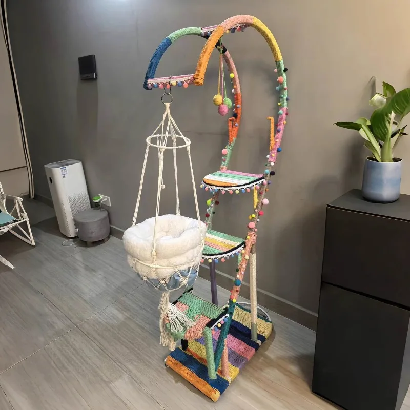 Dopamine cat climbing frame handmade DIY gift four seasons universal cat scratching board wear-resistant non-chip woven cat toy