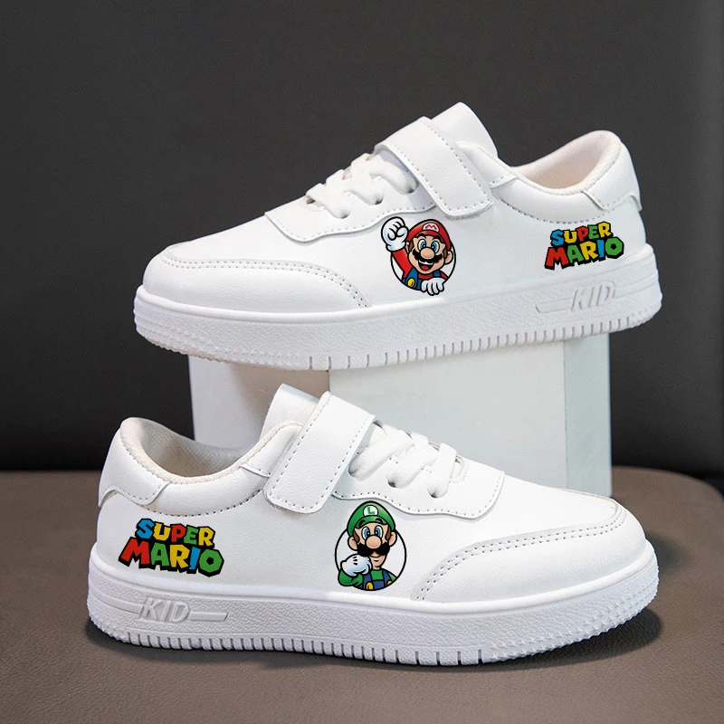Super Marios Bros, zapatillas deportivas informales de baloncesto para niños, zapatillas bonitas de dibujos animados para niños y niñas, calzado con estampado de Anime, regalos de cumpleaños