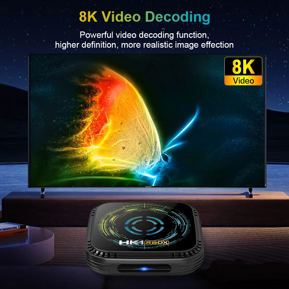 8K TV Box HK1 H8X Android 14 Tvbox H728 Quad Core 4GB 32GB 64GB 2.4G 5G WiFi6 BT5.0 USB3.0 Support 4K H.265 Smart Media Player