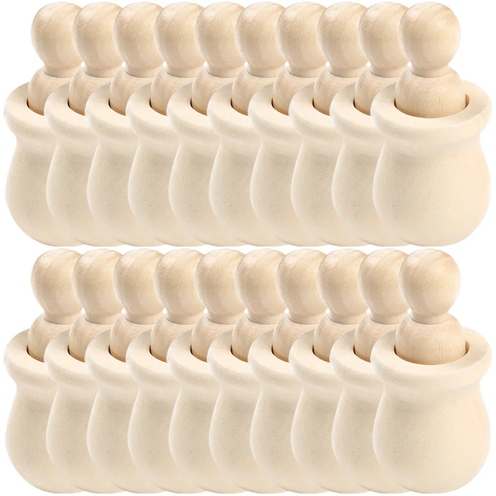 20 pezzi di pioli in legno non finiti per persone, graffiti fai da te, forniture artigianali vuote per progetti artistici per bambini, legno non finito