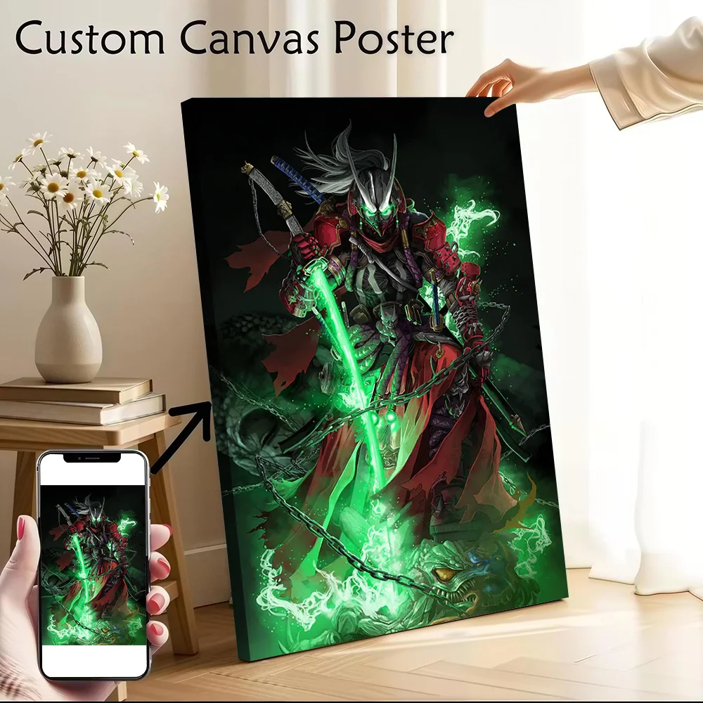 Demon Samurai Canvas Print Perfect Gift for Fans Lovers Personalized Wall Art Poster for Home Decor Luxury Decoration Bedroom