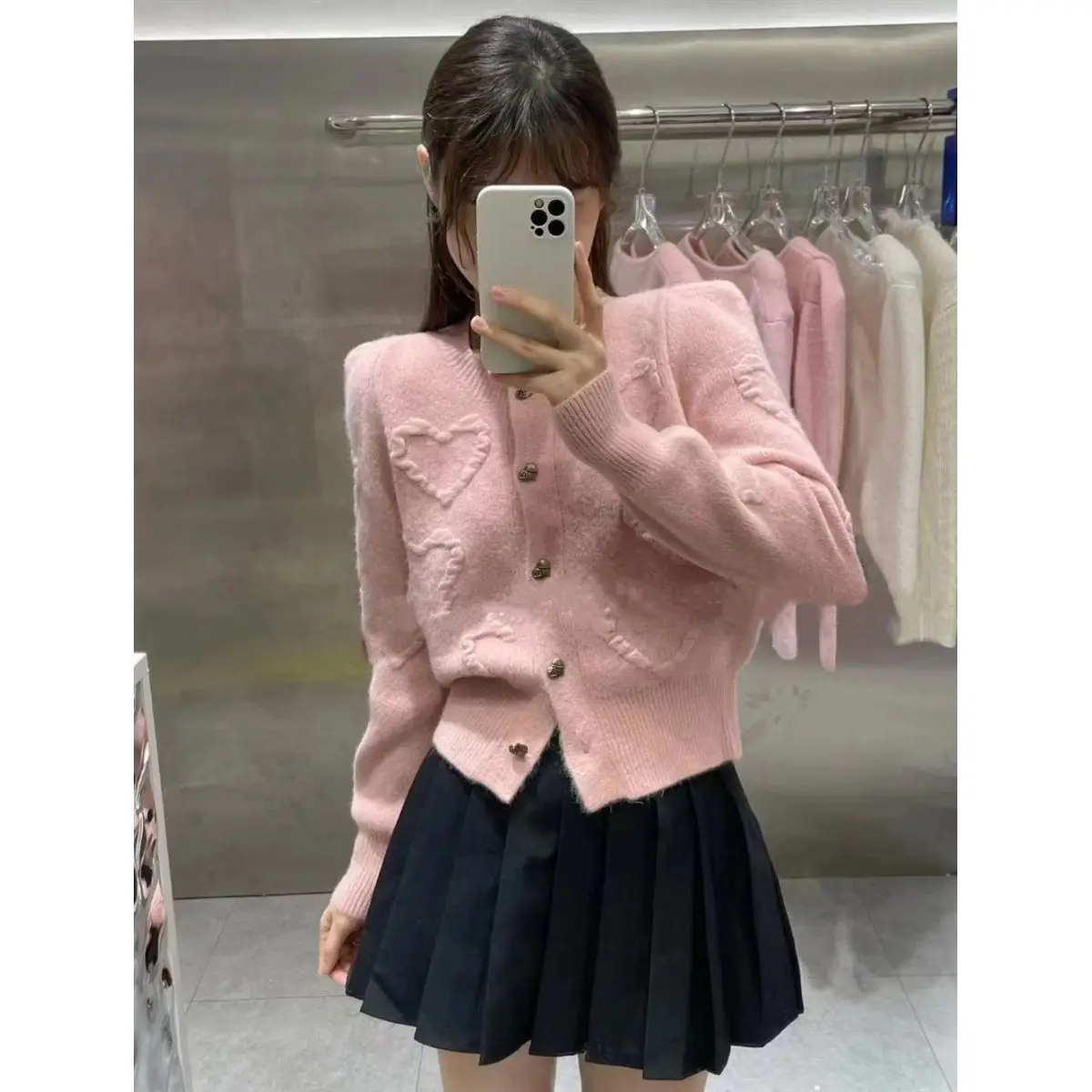 Knitted Cardigan Jacket Sweater Women\'s New Fashionable and Stylish Milk Series Outfit Design Top