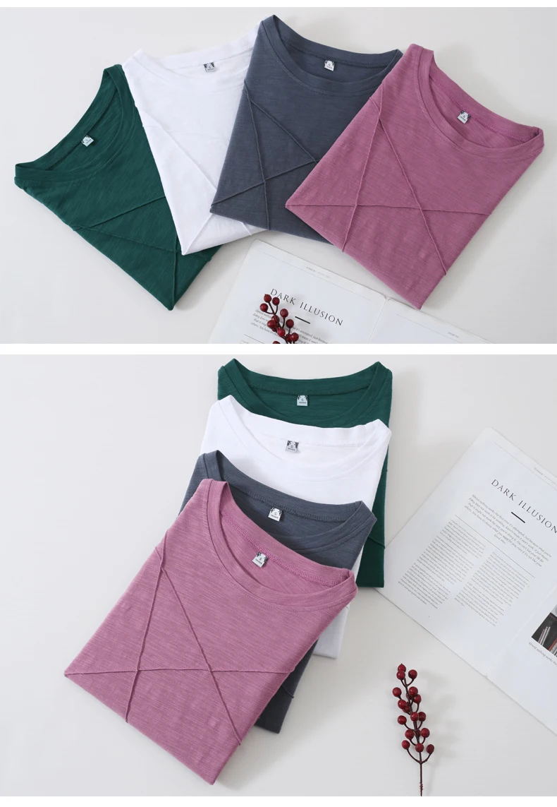 AOSSVIAO 2026 Frühling Langarm Damen O-Neck Bambus-Baumwoll-T-Shirt Elegantes, locker sitzendes geripptes Mode-T-Shirt Damen schlichte Oberteile – Detail 13
