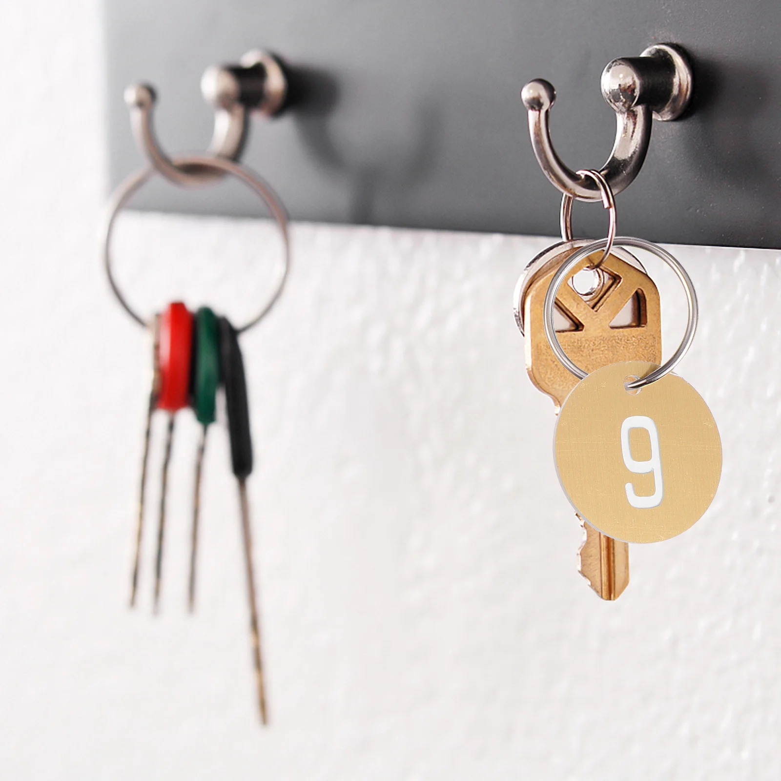 

50pcs Number Plate Round Engraved Tags Plastic ABS Key Rings for Gym Hotel Labels Table Numbers Restaurant Pub