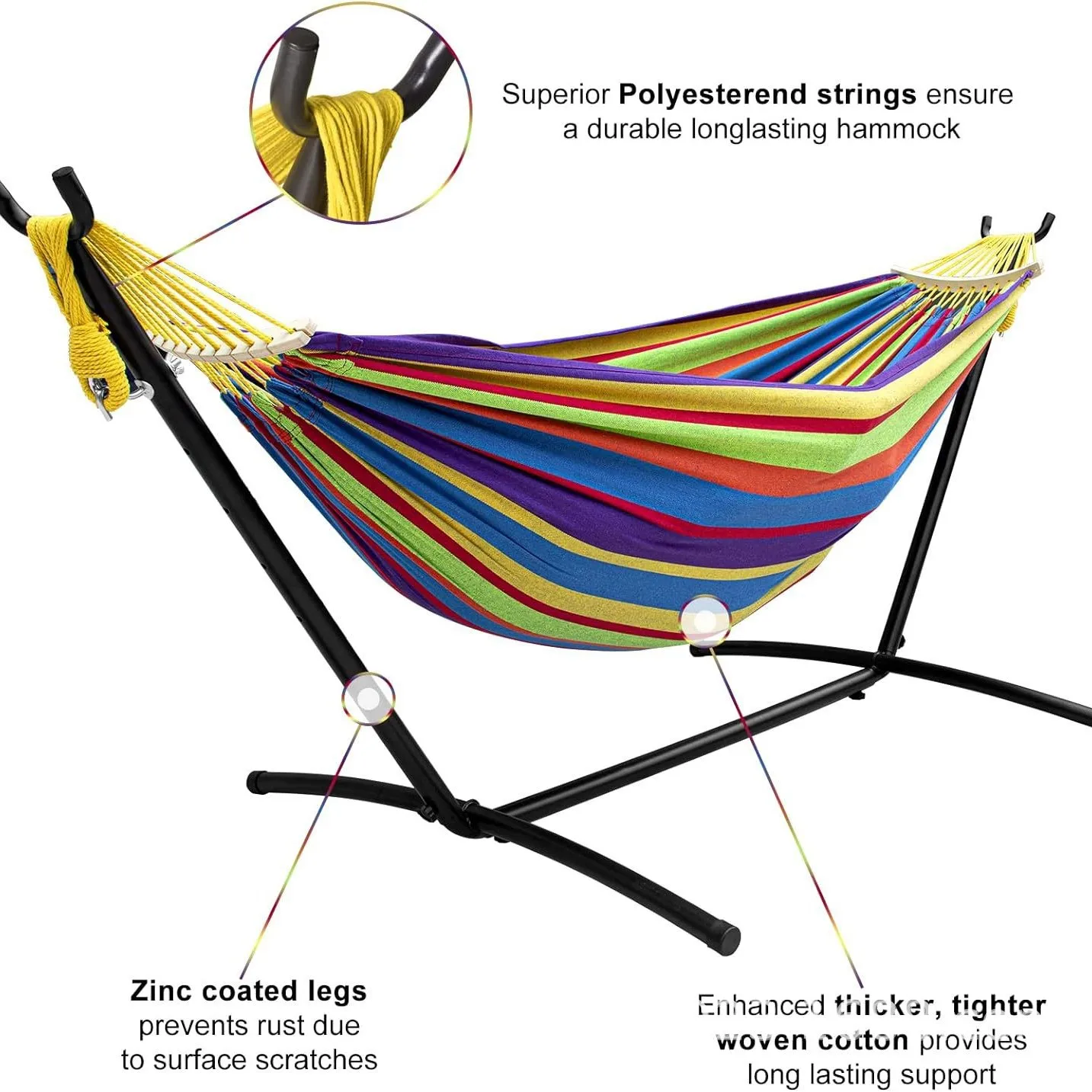 Factory direct sales Cross-border popular hammock Outdoor swing bracket Hammock Portable camping Double single hammock