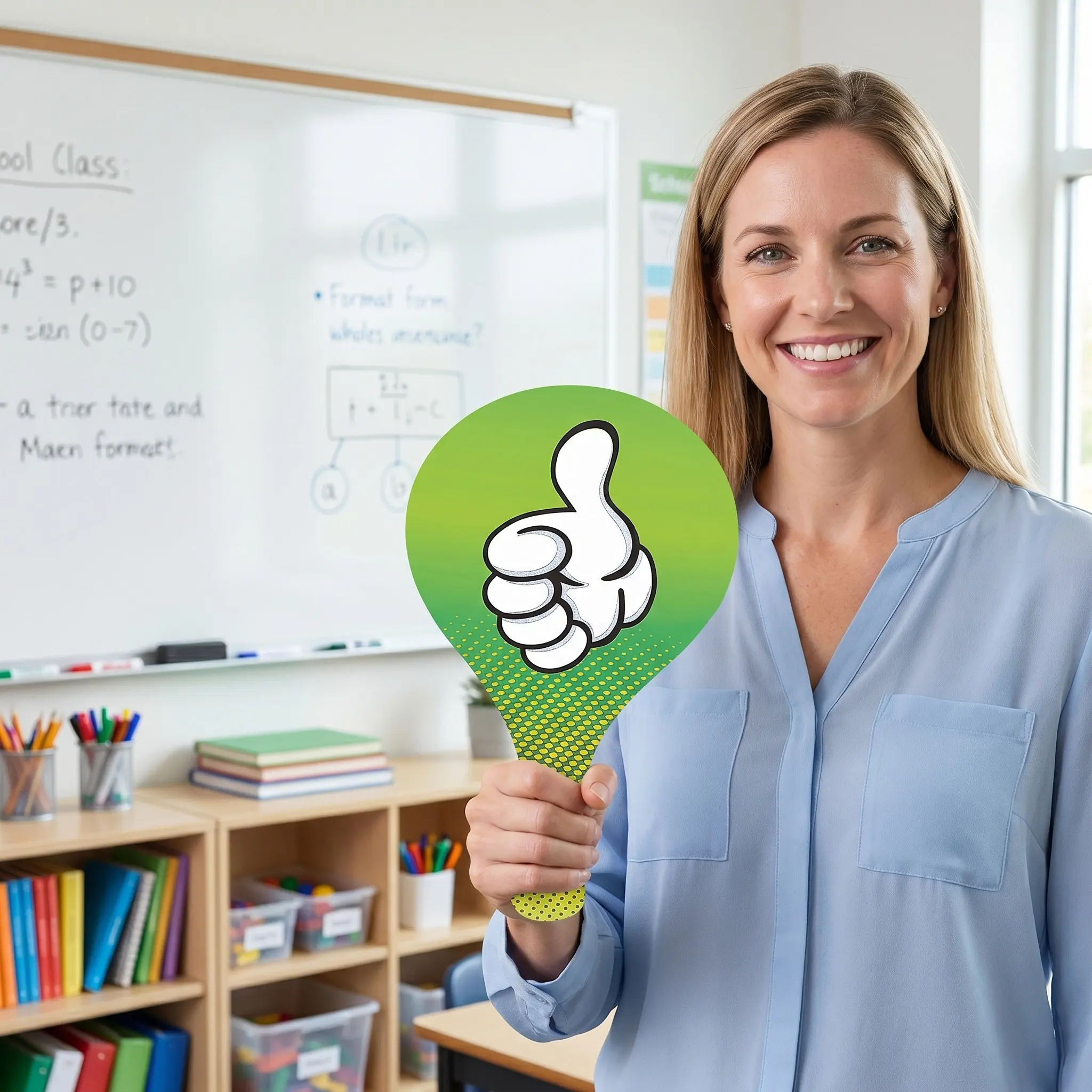 2pcs Thumbs Up Down Paddles Large Thumb Signs Classroom Voting Handheld Board Teacher Student Interaction Reusable School