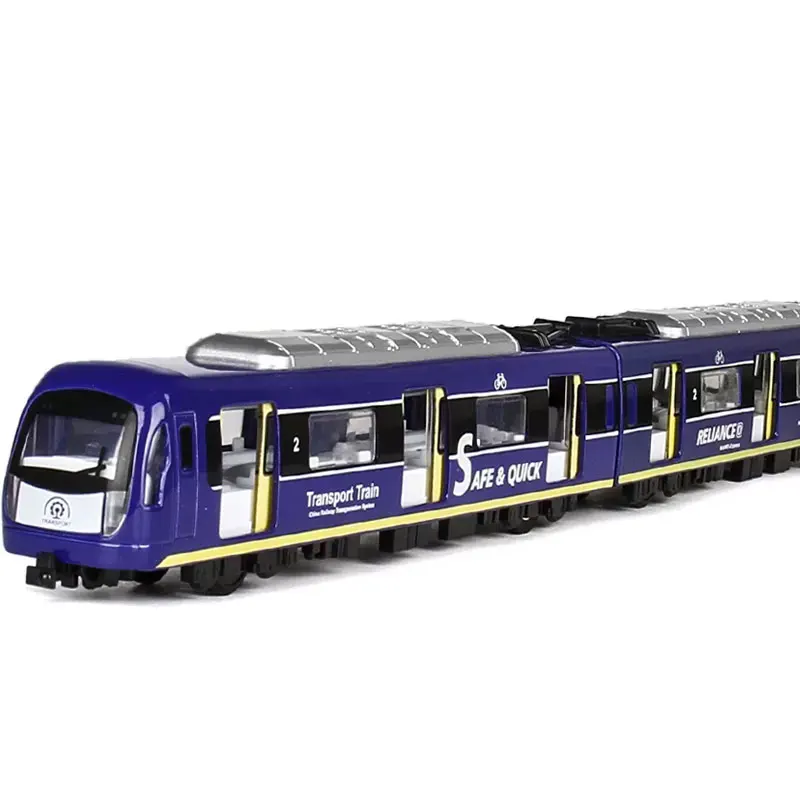 Alloy train toys with realistic design and high-quality sound and lighting metro model