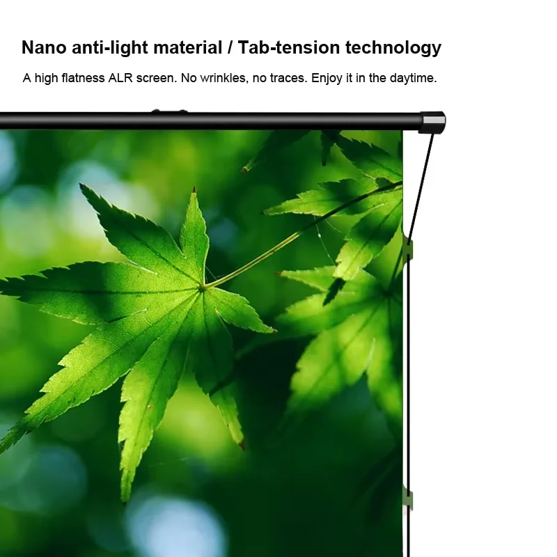 Yovanxer 16:9 ALR شاشة عرض سحب ما يصل إلى علامة التبويب التوتر غلاف أسود لمعارض السينما المنزلية للاستخدام الخارجي