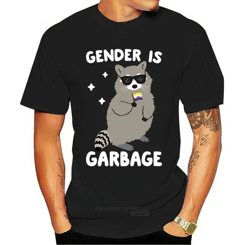 Gender Is Garbage Non-binary Kawaii Raccoon T Shirt Nonbinary Nonbinary Raccoon Graphic Tshirts Unisex Tee Camisetas