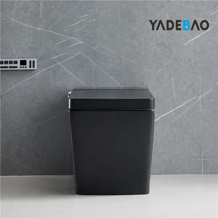 Modern Electric Intelligent One Piece Closestool Wc Black Electric Bidet Toilet Bowl Automatic Black Smart Toilet With Bidet