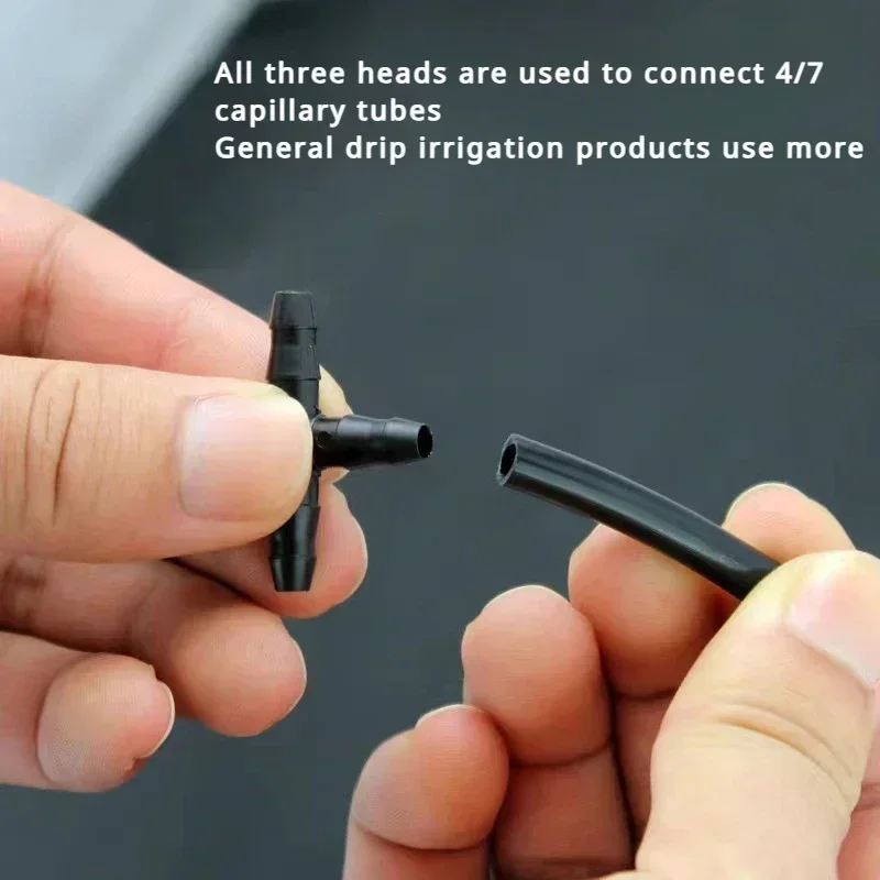 20PCS Barb Tee Connector 1/4 Inch Hose Garden Lawn Watering Irrigation Connector 4/7 Mm Hose Connector