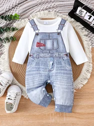 Autumn New Style Comfortable Simple Casual Round-Collar Long-Sleeved Jumpsuit For Boys Aged 0-1