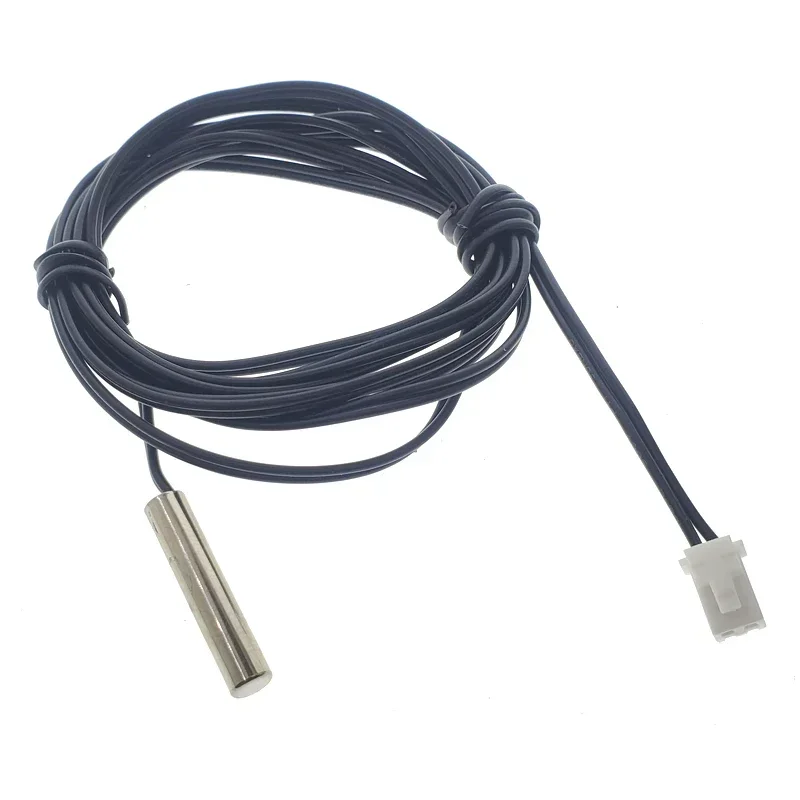 20 Stück Temperatursensor 10k B3950 Zylindrische wasserdichte Sonde 5X25 lang 1m 1,5m XHB2,54- 2P Schnallenstecker NTC-Thermistor