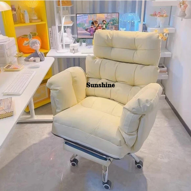 

Comfortable Computer Office Chair Leather Cushion Barber Makeup Office Chair Reading Wheels Sillas De Oficina Library Furniture