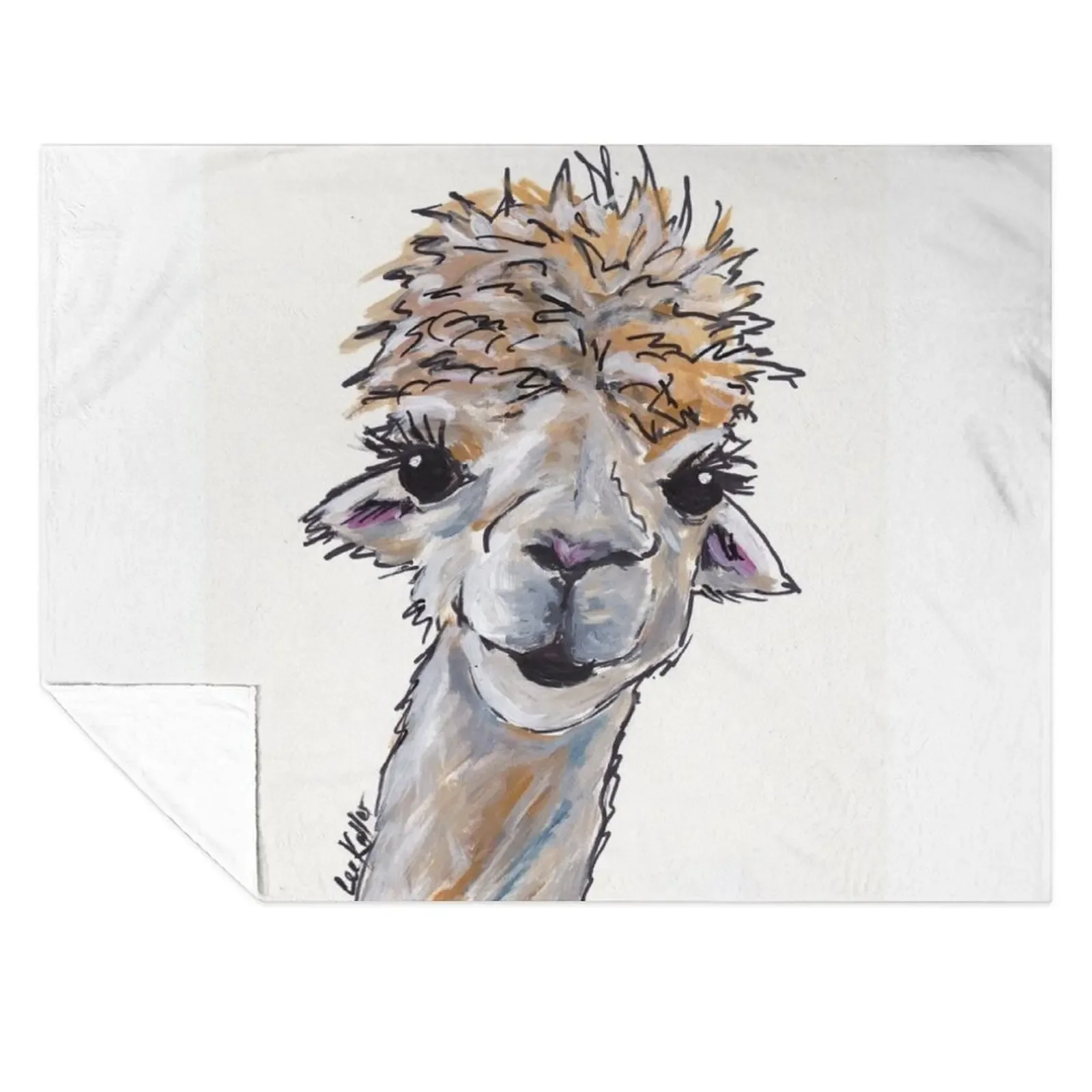 

Cute Alpaca Art, Angel Throw Blanket Luxury Throw Furrys Flannel Fabric Single Blankets