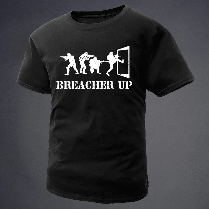 Summer New Hard Man Club BREACHER UP Open Door Series Workwear Short-Sleeved T-Shirt Round Neck Short-Sleeved