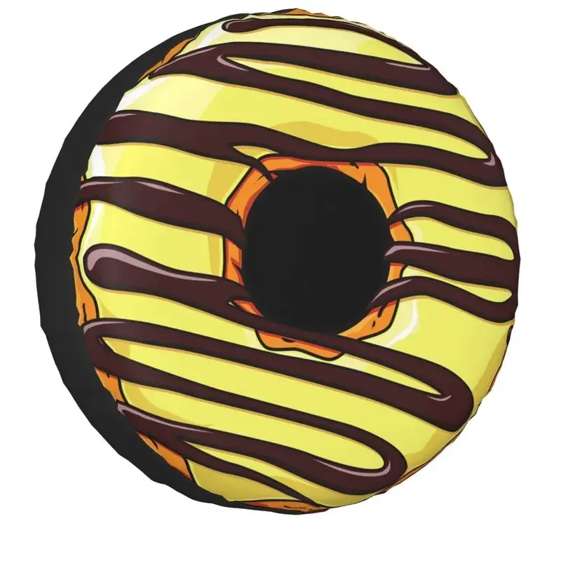 Yellow Donut Chocolate Spare Tire Cover for Jeep Honda Doughnut SUV RV 4WD Car Wheel Protectors Accessories 14