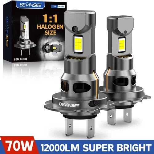 BEVINSEE H7 LED CANBUS bombillas de faros H11 H1 H3 880 881 HB3 9005 HB4 9006 luz antiniebla LED 70W 12000LM Turbofan inalámbrico 6000K 12V For Volkswagen Golf MK5 MK6 MK7 MK8 Passat B6 B7 B8 Tiguan 5N AD1