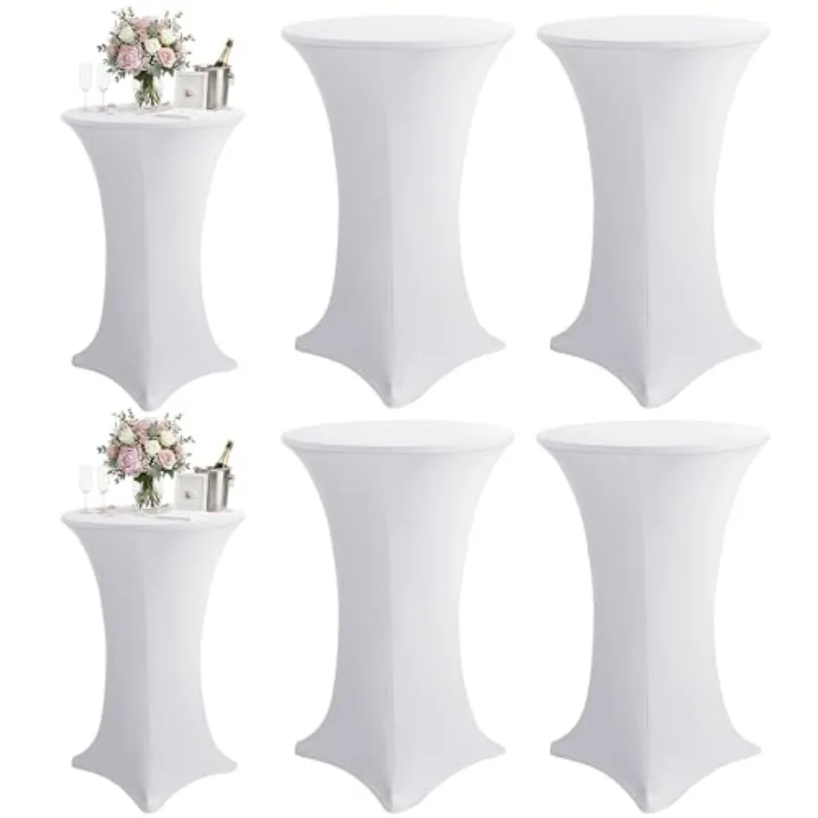 

KeyWave Cocktail High Top Table Covers ch Fitted Spande Round Cocktail Tablecloth for Bar Height Standg Table Cloths Reusable,