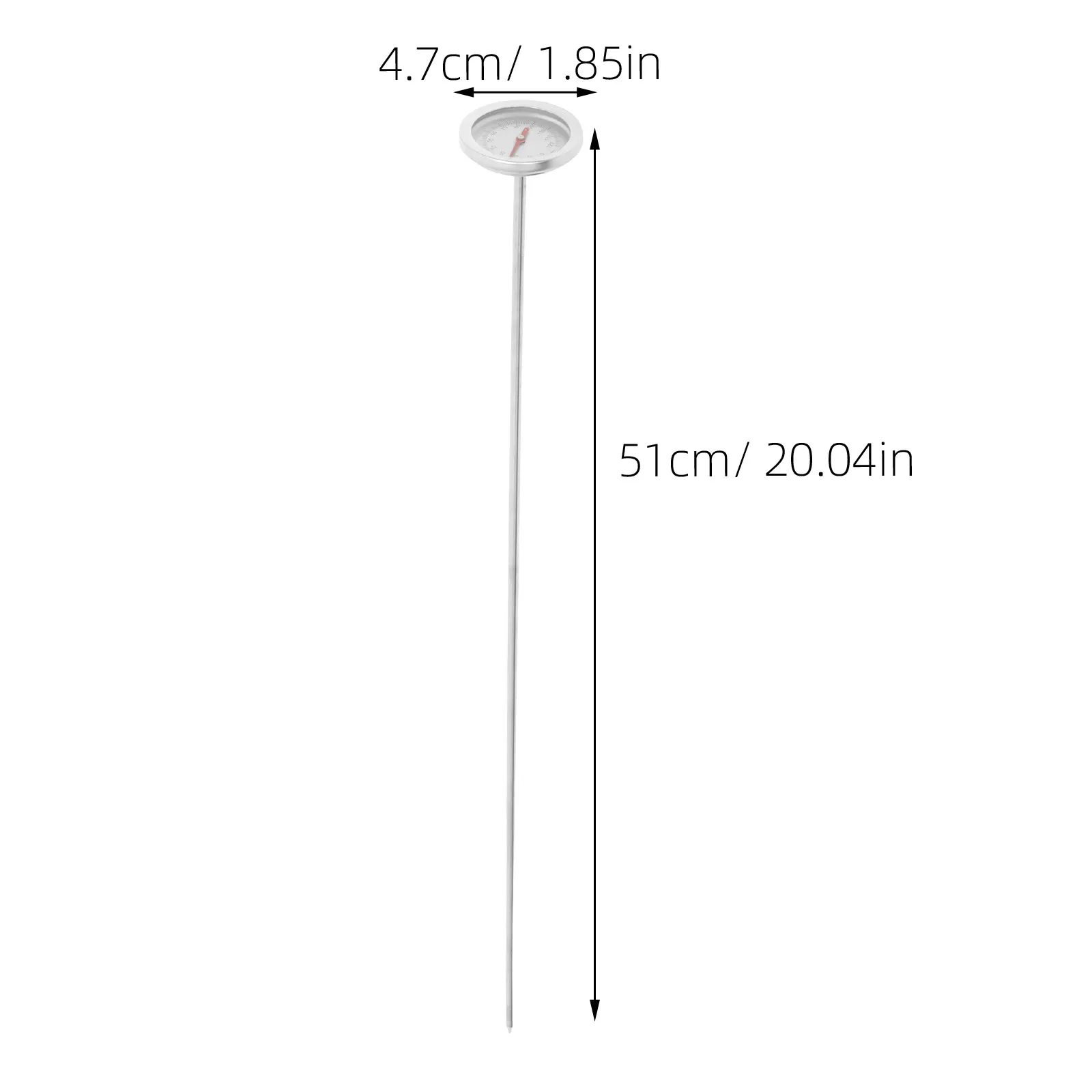 Reusable Stainless Steel Long Stem Soil Thermometer for Compost Gardening Outdoor Backyard Greenhouse Lawn Earth Temperature