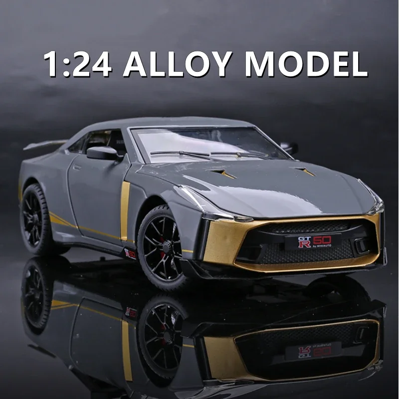 

1:24 Nissan GTR50 Ares Alloy Diecasts & Toy Vehicles Metal Toy Car Model Sound and light Collection Toy