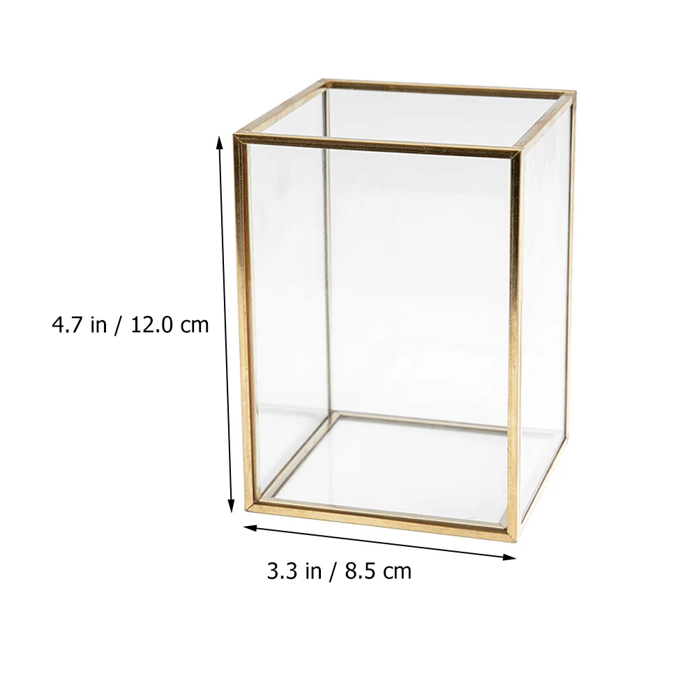 قطعة واحدة من صندوق تخزين فرشاة المكياج، حاوية تنظيم ذهبية، مظهر رائع لدلو فرشاة المكياج في المهجع #3