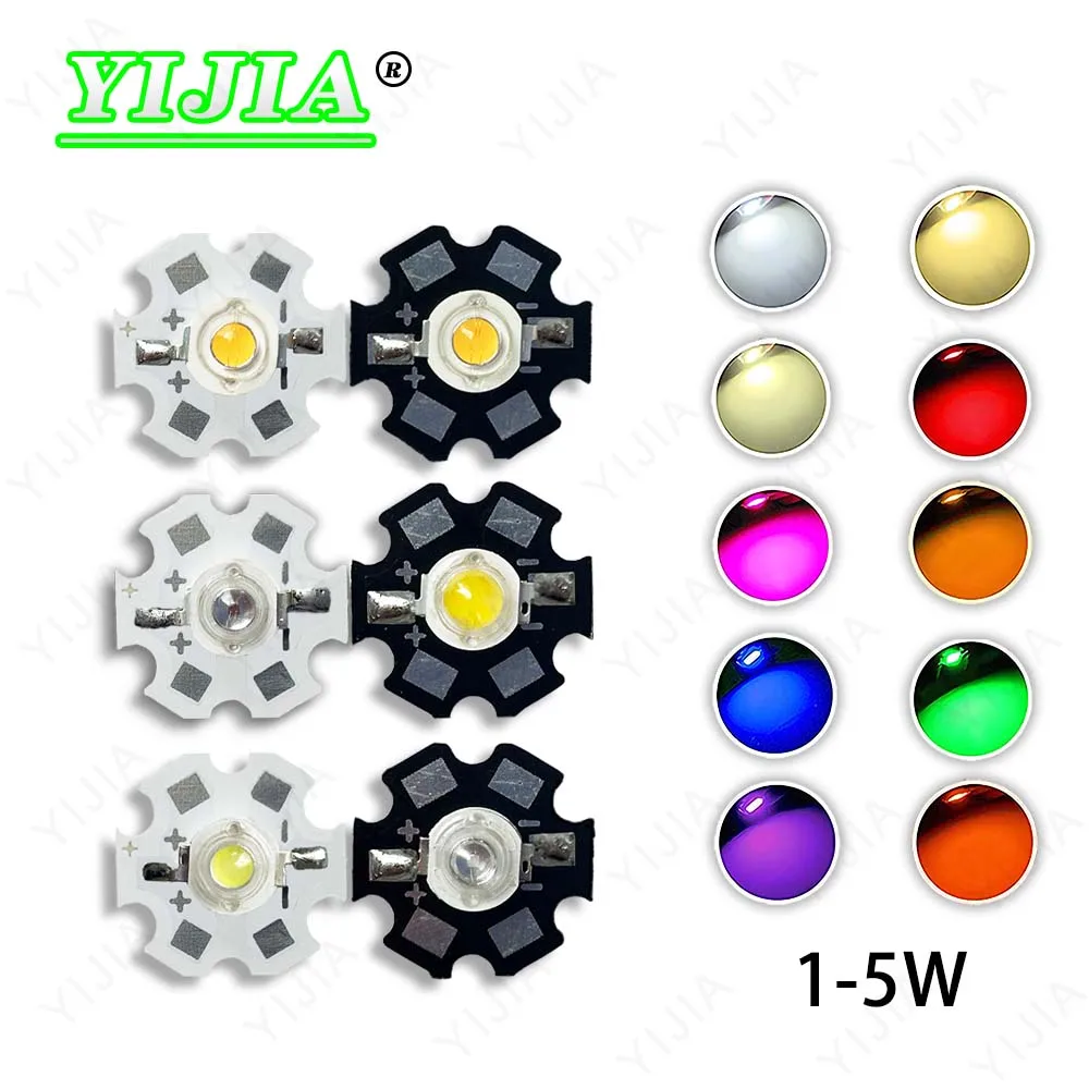 High Power LED COB Chip 1W 3W 5W Warm Cool White Red Blue Green Yellow Full Spectrum 660nm 440nm For Grow Light Aquarium Lamps