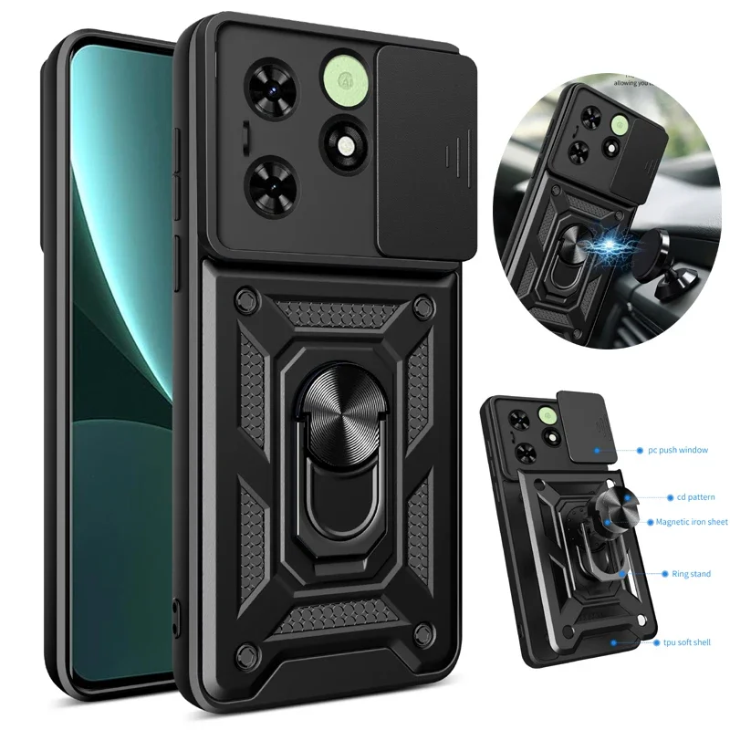 

Для Tecno Spark 10 20C 30 Pro 4G чехол для телефона противоударный автомобильный магнитный кольцо защитная броня силиконовая подставка-держатель задняя крышка чехлы