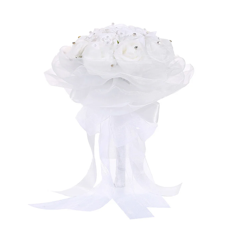 

Pearl Hand-held Flower Bouquet Wedding Bridal Bouquets Bride Flowers Decorations Artificial Fake Simulated