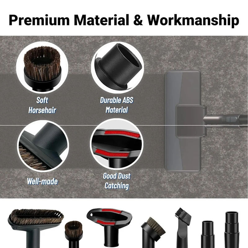 7 шт., насадки и адаптер для вакуумной щетки, 1,25 дюйма