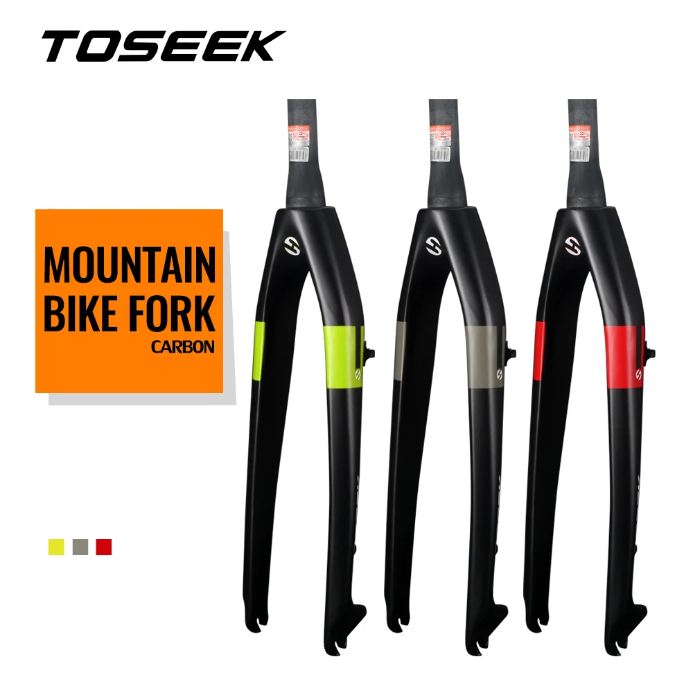 

TOSEK Mountain Bike All Carbon Fiber Front Fork MTB Bike Cone Fork Rigid Straight Disc Brake Quick Release Bike Fork 26/27.5/29