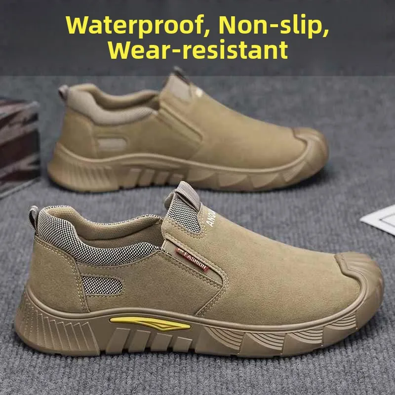 Men's Safety Shoes Lightweight Anti-impact Puncture Resistant  Welding One-Touch Construction Site Wearable Spring Au...