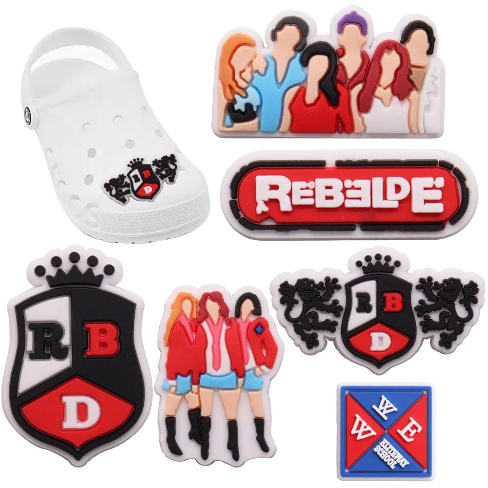 1-6pcs Mexico RBD Band PVC Accessories Shoes Charms Animals Lovely Panda Slippers Shoe Buckle fit Holiday Gift