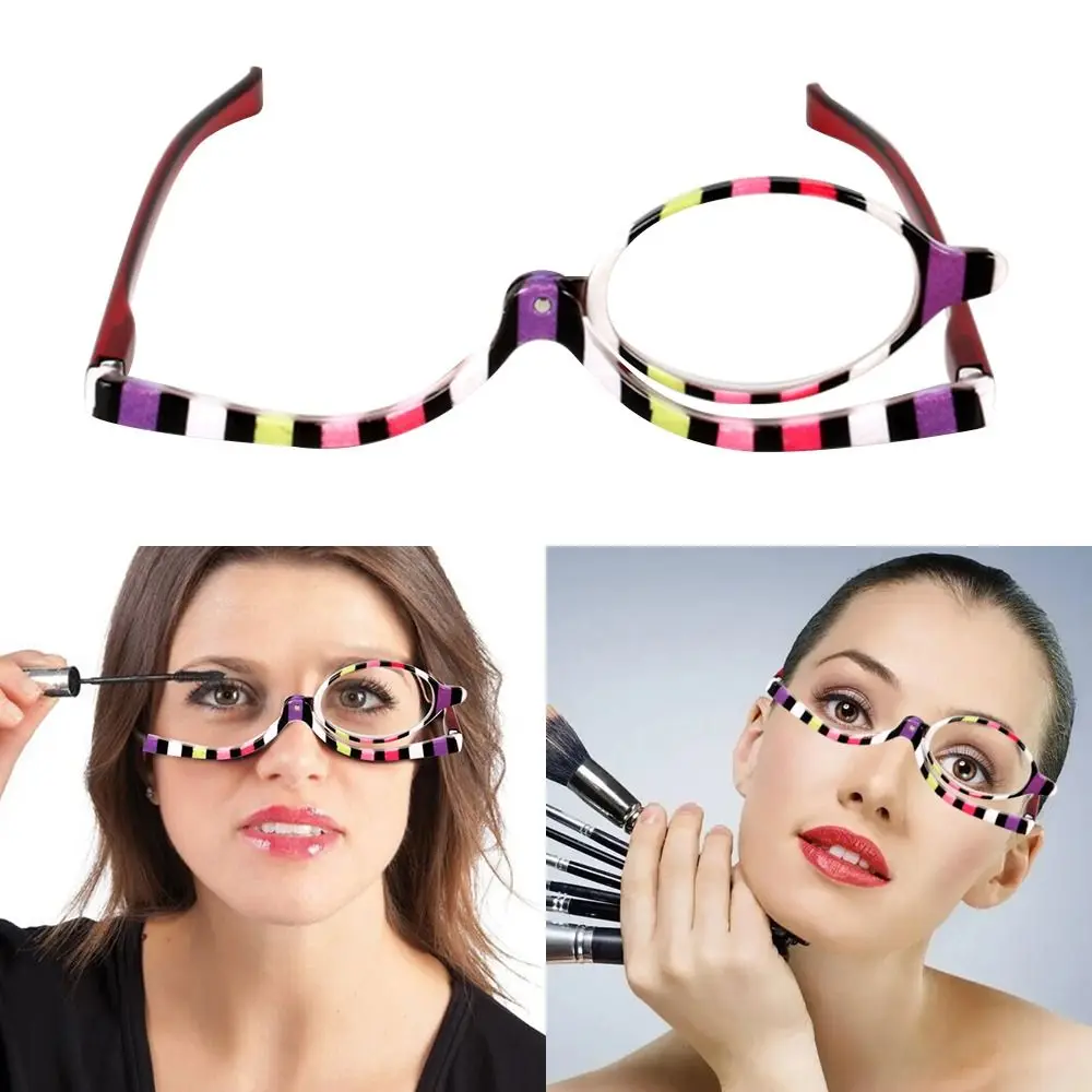 Diopter Folding Vision Care Eyewear Cosmetic Glasses Magnifying Glasses Folding Eyeglasses Rotating Makeup Reading Glasses