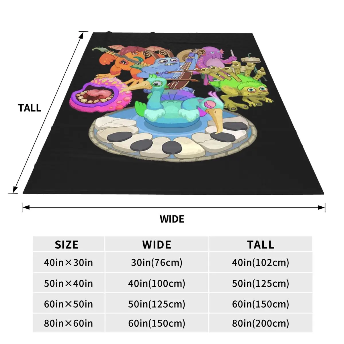My Singing Monster Cartoon Blankets Flannel Sofa Throw Blanket Lightweight for Couch Bedding Office Throws Bedspread Quilt