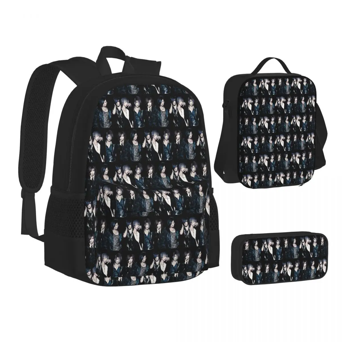 

Japan Rock The Gazette Band Backpacks Boys Girls Bookbag School Bags Children Rucksack Lunch Bag Pen Bag Three-Piece Set