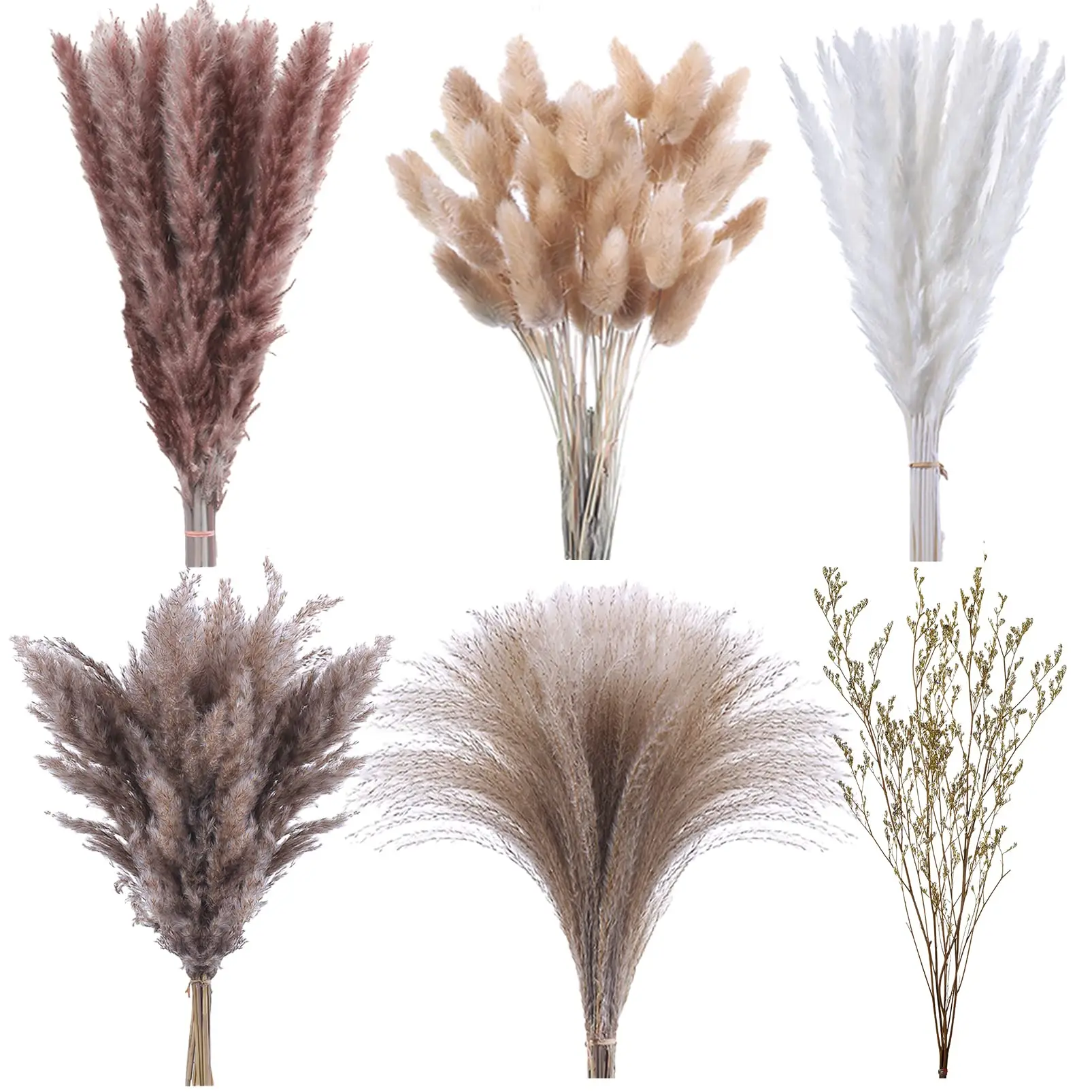 

108Pcs Outdoor Decorations Dried Pampas Grass Bunny Tails Flowers Farmhouse Decor Wedding Pampass Flower Arrangement Decorations