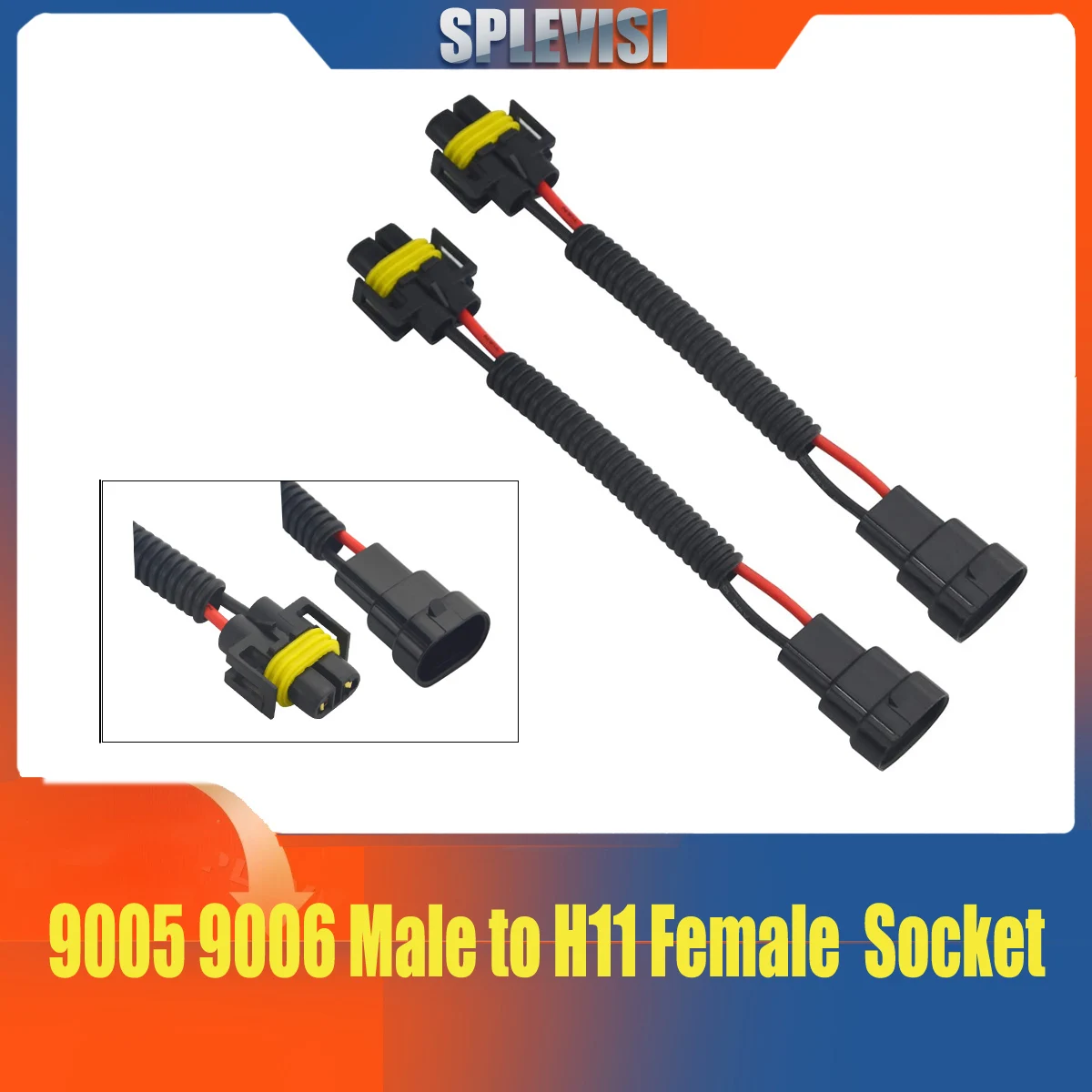 

9005 9006 Male to H11 H8 H9 Female Retrofit Wiring Harness Converter Extension Conversion Cable Wire for Headlight Fog Light